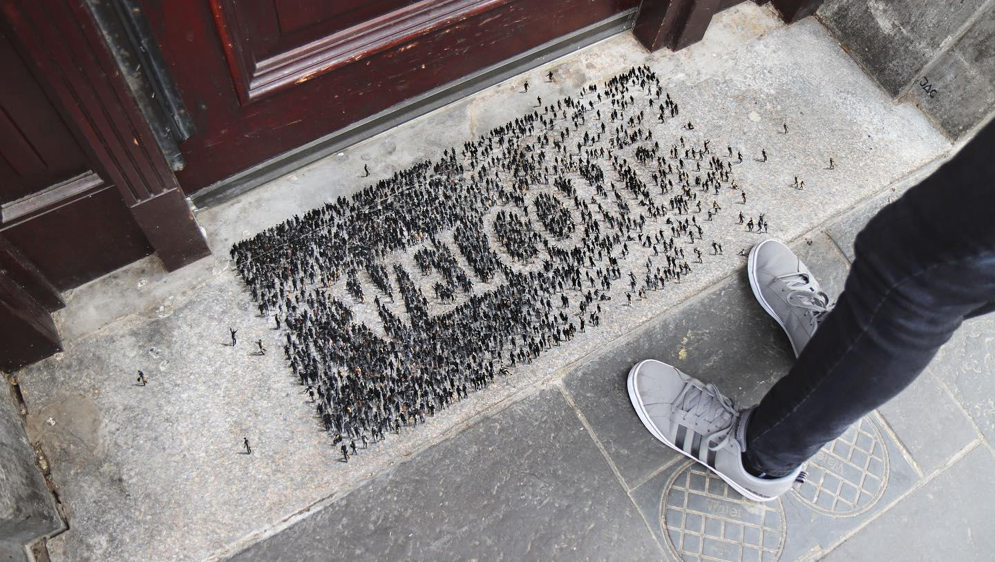 image  1 Graffiti Art Magazine - WELCOME by PejacFor his latest intervention, Pejac chose the entrance of a b