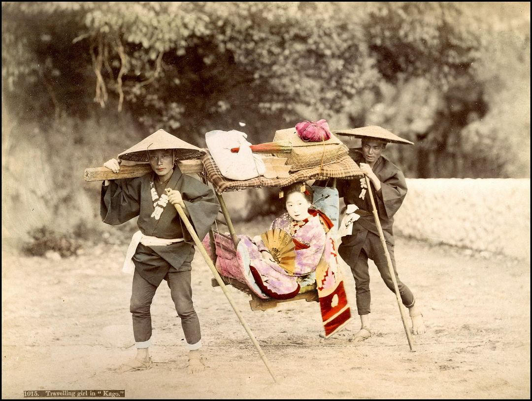 Historic Photographs - Travelling Girl in “Kago”